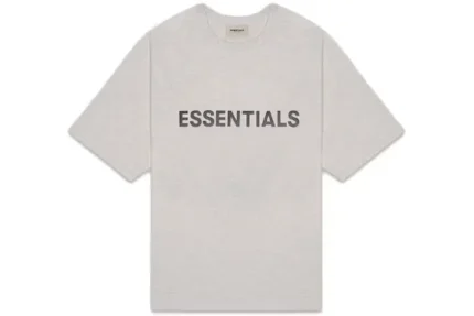 Fear Of God Essentials 3D Silicon Applique Boxy T-Shirt - Heather Oatmeal