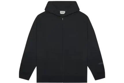 Fear Of God Essentials 3D Silicon Applique Full Zip Up Hoodie - Black