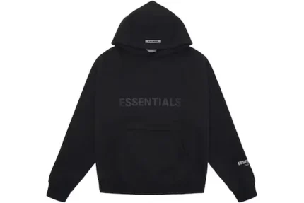 Fear Of God Essentials 3D Silicon Applique Pullover Hoodie - Black