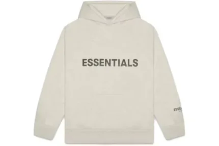 Fear Of God Essentials 3D Silicon Applique Pullover Hoodie - Oatmeal Heather